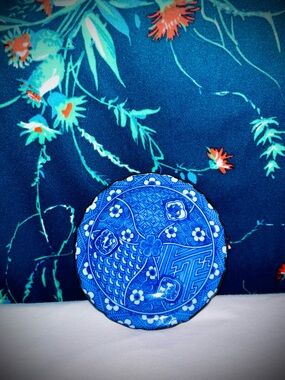 Vtg 1970s Takahashi Japan Sara Blue Sometsuke 4.5” Arita Ware Trinket Saucer